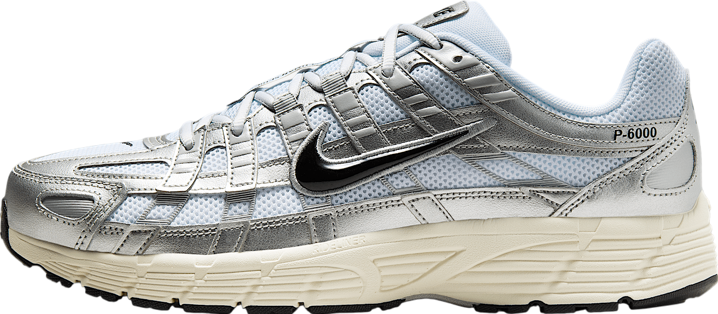 Nike P-6000 White Metallic Sneaker Shoe M13 CD6404 Nike P-6000 White Metallic Silver Black | CD6404-107 | Laced main image 2