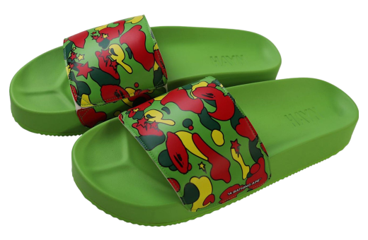 Bape 1st Camo Slide Sandals Yellow | KicksOnFire