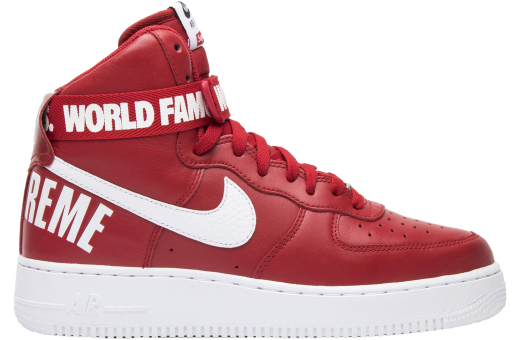 Supreme x Nike Air Force 1 High Red / White