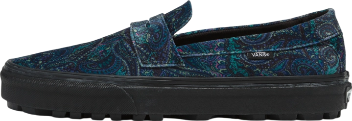 Vans Loafer Velvet Paisley Blue / Green Mens 7 Womens 8.5 US Vans Loafer Velvet Paisley Blue / Green - Nov 2024  main image 3